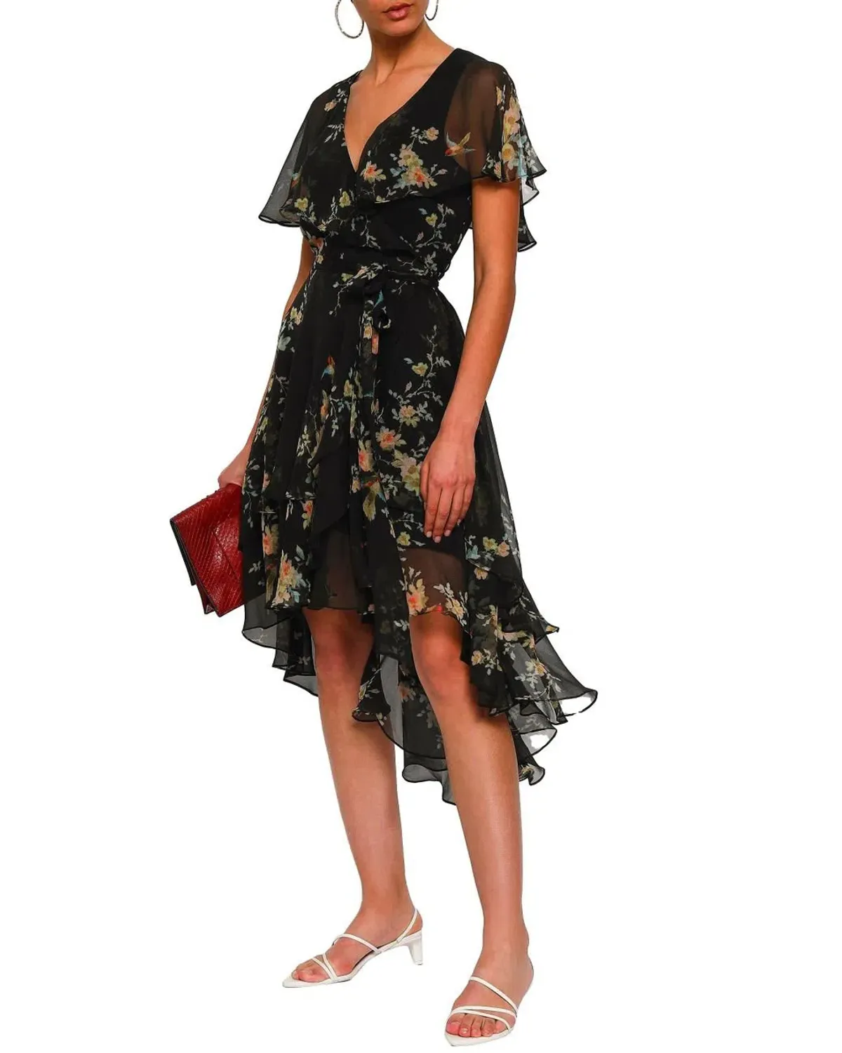Zimmermann Maples Wrap Dress Black Bird Floral Size 0/AU 8 - Image 2