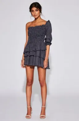 Sir The Label Emelie One Shoulder Off Silk Dress Print Size 2/Au 8  for rent on The Volte - image 1