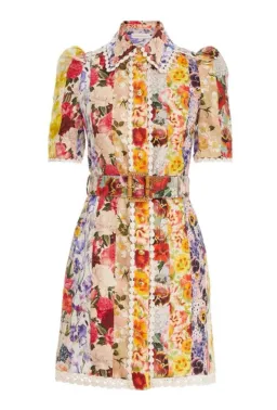 Zimmermann Wonderland Floral Shirt Dress Spliced Stripe Floral Size 0 /Au 8 for rent on The Volte - image 2