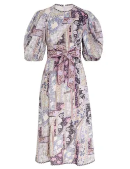 Zimmermann Celestial Day Midi Dress Lavender Swirl Floral Size 2 / 12 AU for rent on The Volte - image 1