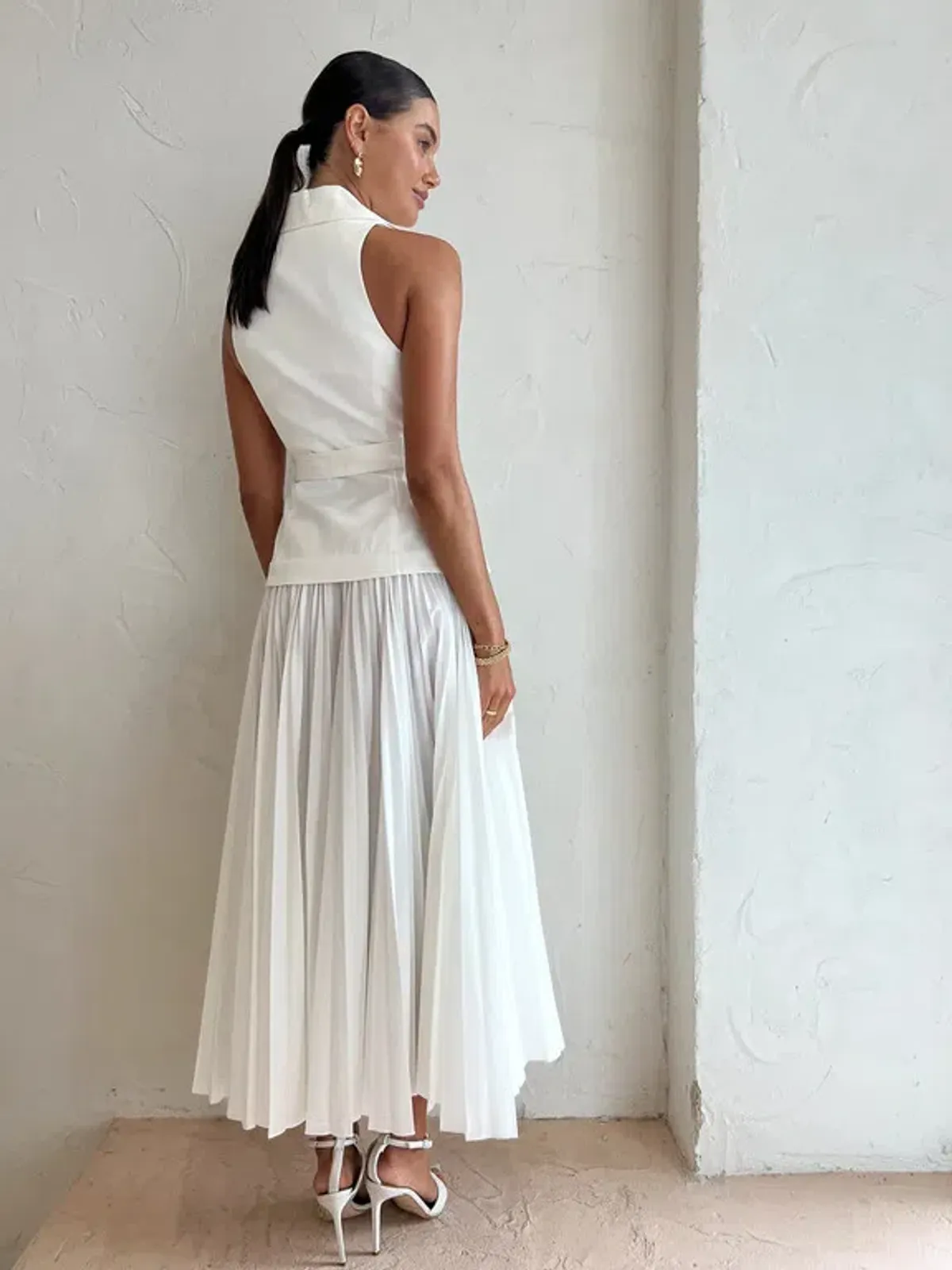 Acler Cliff Dress Ivory White Size AU 8 - Image 3