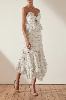 Shona Joy Wilder Tie Front Godet Midi Dress White Size AU 8 for rent on The Volte - image 2