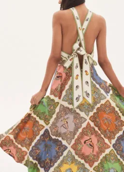 Alemais Trippy Troppo Halter Midi Dress Multi Size 12 for rent on The Volte - image 3