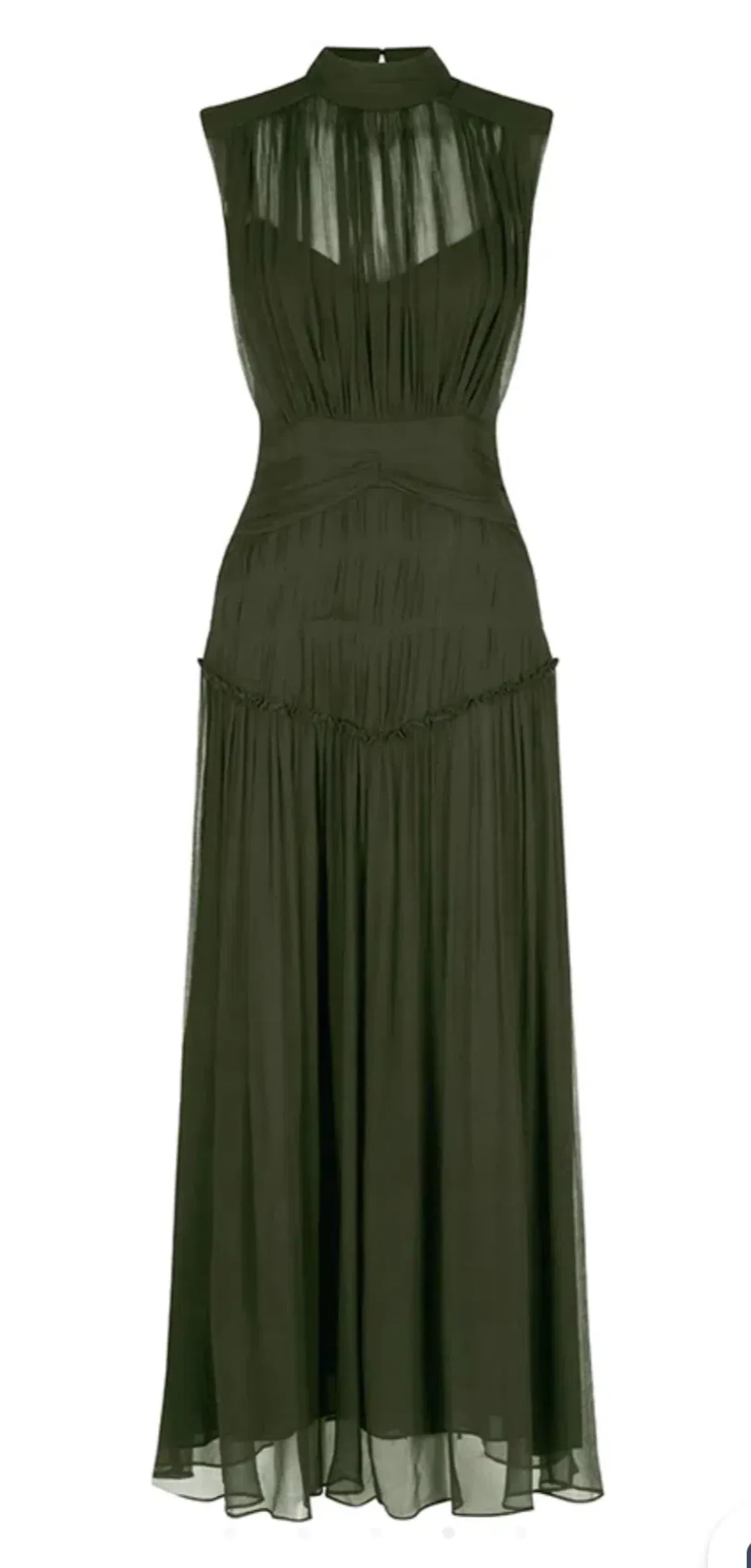 Shona Joy Clemence High Neck Midi Dress Olive Size 10 / M - Image 4