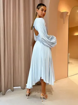 Acler Palms Midi Dress Sky Blue Size 8 for rent on The Volte - image 4