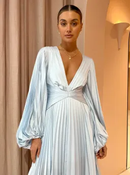 Acler Palms Midi Dress Sky Blue Size 8 for rent on The Volte - image 2