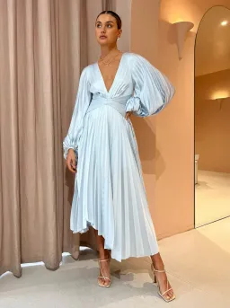 Acler Palms Midi Dress Sky Blue Size 12 for rent on The Volte - image 1