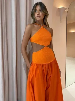 Bec & Bridge Ula Cut Out Dress Orange Size 6 for rent on The Volte - image 3
