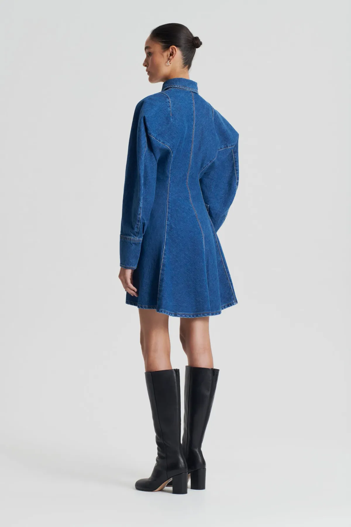 Scanlan Theodore Denim Cocoon Sleeve Mini Dress Size 6 - Image 3