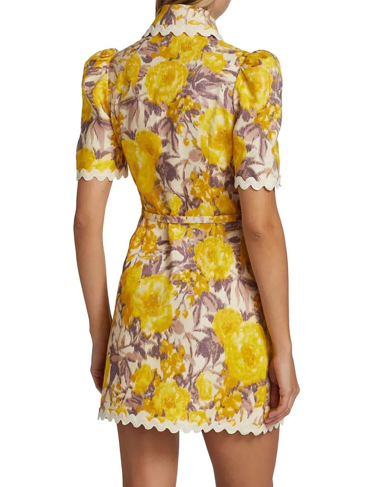 Zimmermann High Tide Ric Rac Mini Dress Floral Size 1/Au 10 - Image 4