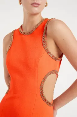 Rebecca Vallance Loretta Cut Out Mini Dress Orange Size 14 for rent on The Volte - image 4