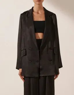 Shona Joy Angelica Double Breasted Blazer & Pants Set Black Size 14 / XL for rent on The Volte - image 3