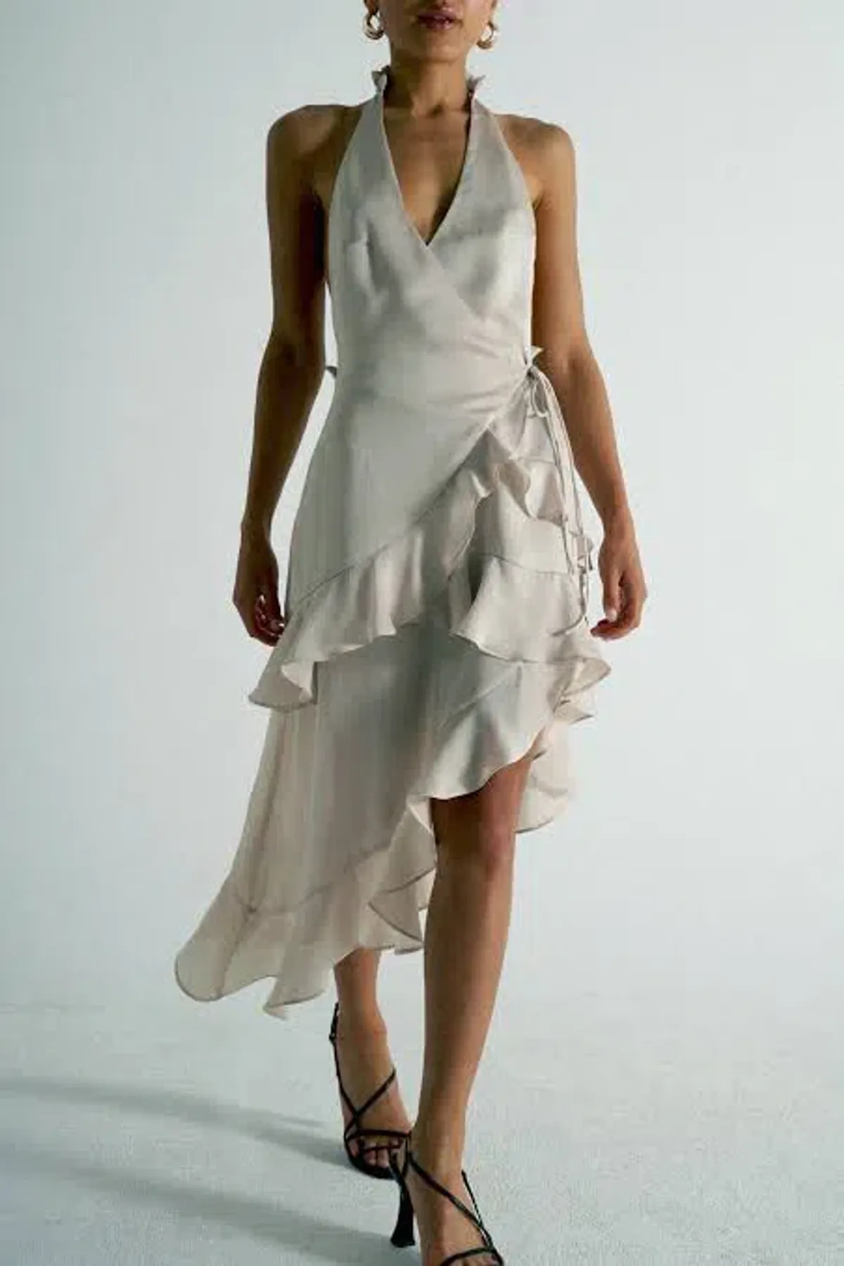 Luhmann Lamina Backless Frill Dress Champagne Cream Size AU 8 - Image 3