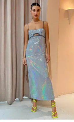 Manning Cartell Platinum Queen Slip Dress In Silver Size AU 8 for rent on The Volte - image 1