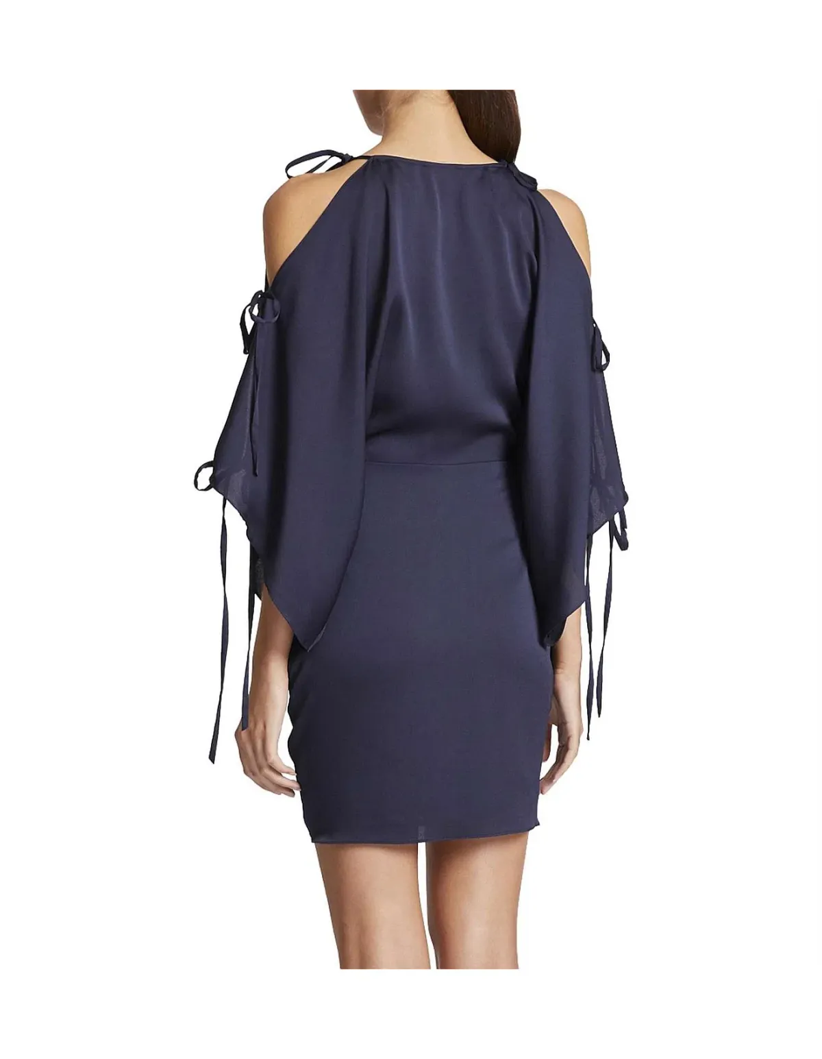 Shona Joy Calypso Twist Kimono Mini Dress Navy Blue Size 6 - Image 3