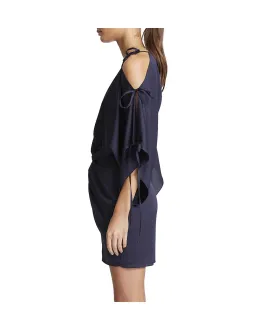 Shona Joy Calypso Twist Kimono Mini Dress Navy Blue Size 6 for rent on The Volte - image 4