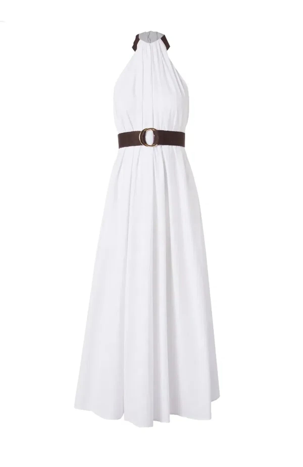 Scanlan Theodore Cotton Strapping Halter Neck Dress White Size 6 - Image 4
