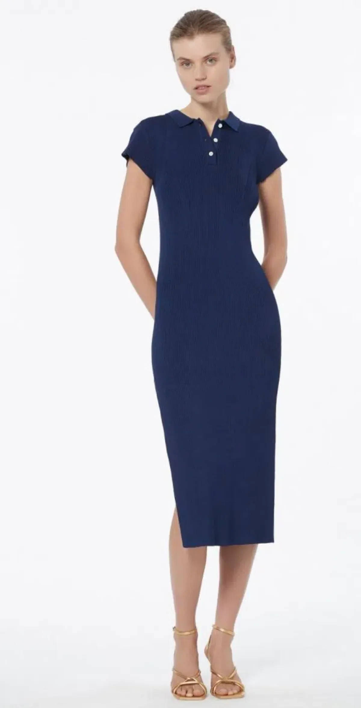 MANNNING CARTEL MVP KNIT POLO DRESS NAVY SIZE XS - Image 1