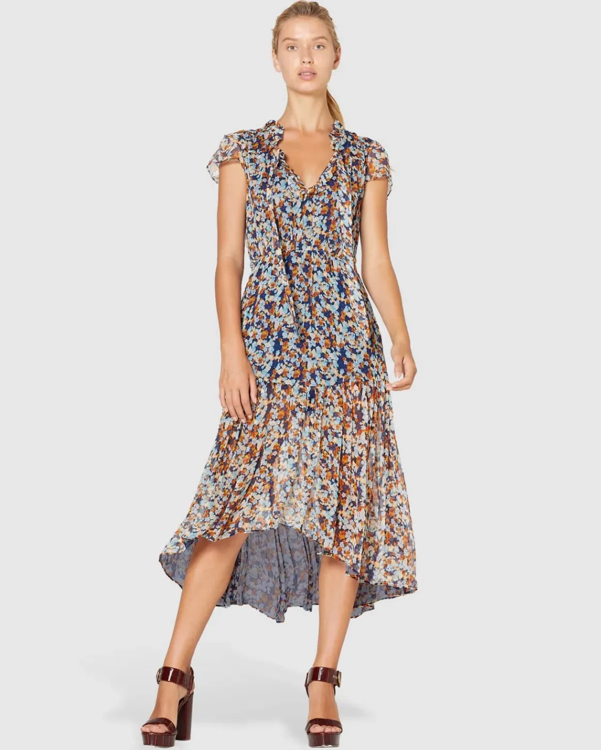 Stevie May Dixie Midi Dress Floral Size S / Au 8 - Image 1