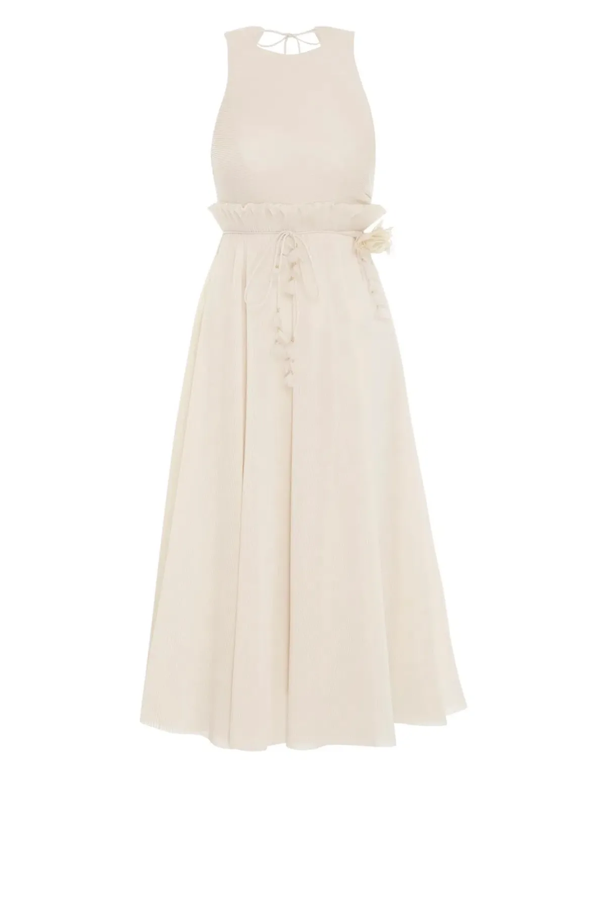 Zimmermann Pleated Picnic Midi Dress Ivory Size 2 / Au 12 - Image 2