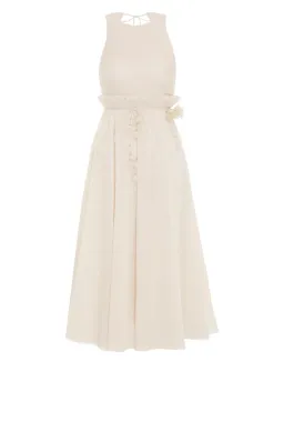 Zimmermann Pleated Picnic Midi Dress Ivory Size 2 / Au 12 for rent on The Volte - image 2