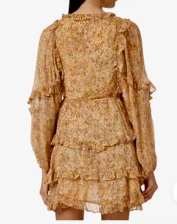 Shona Joy Louise Balloon Sleeve Frill Mini Dress Multi Size 10 / M for rent on The Volte - image 2