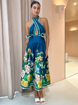 Alemais Lyla Halter Midi Dress Floral Size 8 for rent on The Volte - image 2