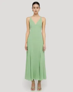Scanlan Theodore Silk Georgettet Slip Dress Green Size AU 10 for rent on The Volte - image 1