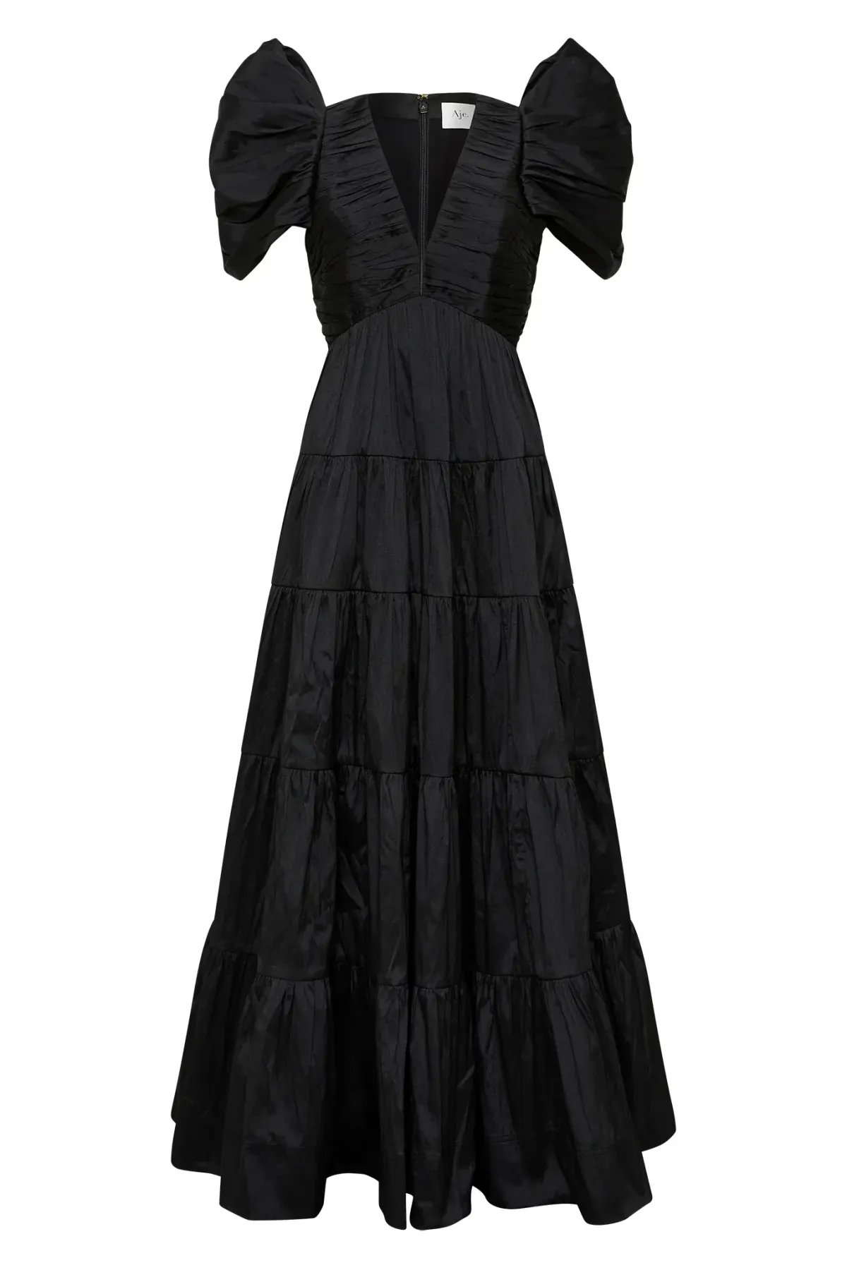 Aje Statuesque Tiered Gown Black Size 4 - Image 3