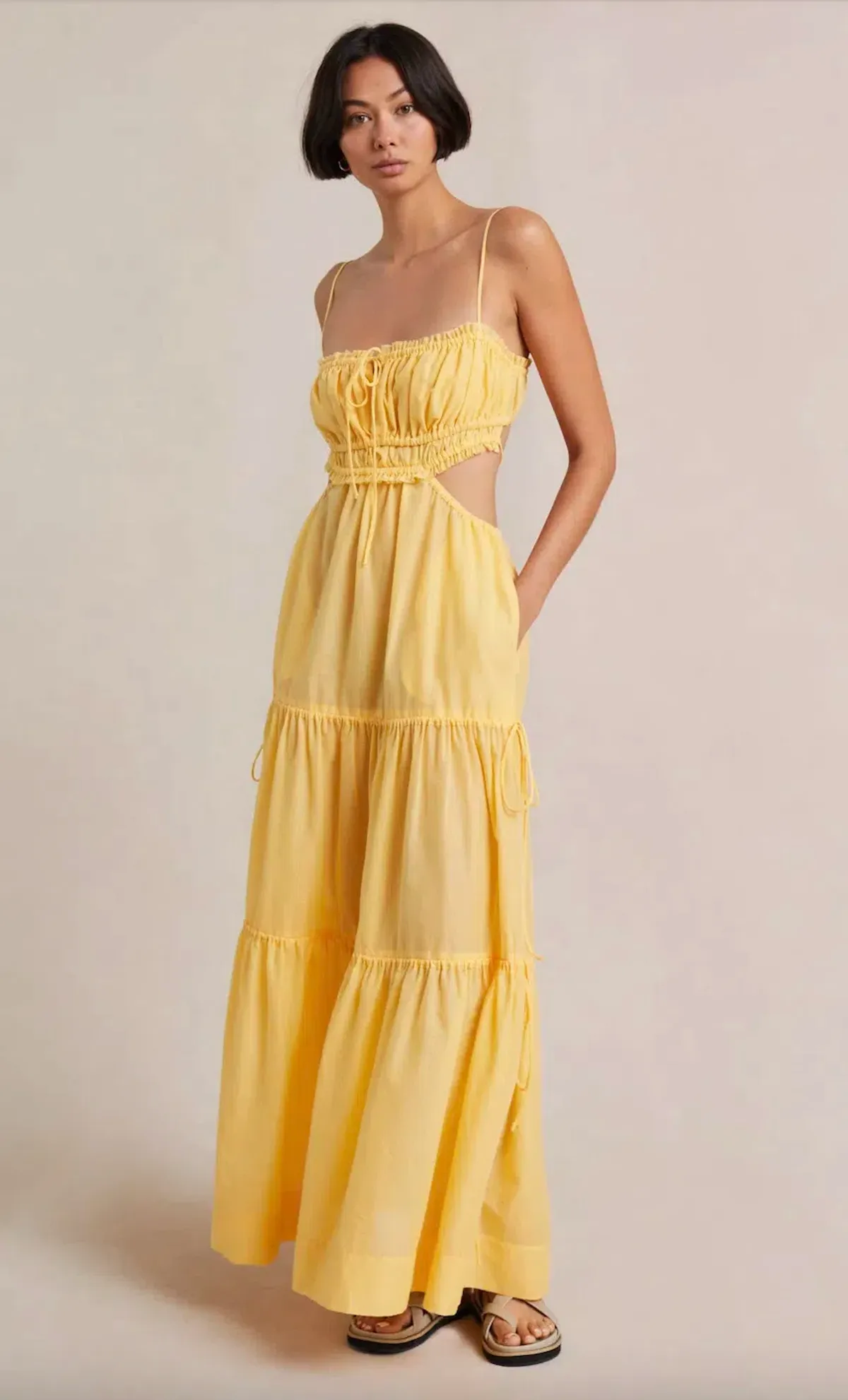 Bec & Bridge Alexandra Tie Maxi Dress Yellow Size 8  - Image 1