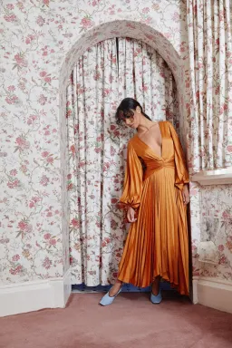 Acler Palms Midi Dress Turmeric Size 8 for rent on The Volte - image 3