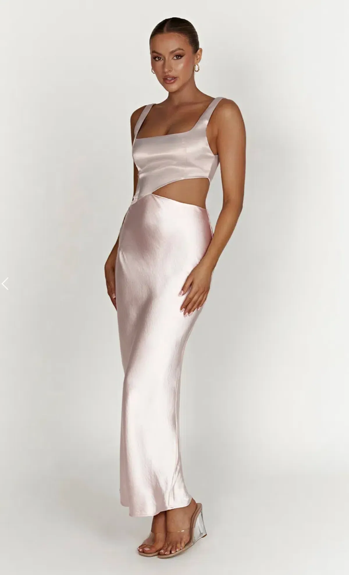 Meshki Gianna Two Tone Slashed Maxi Dress Blush Pink Size 8  - Image 1