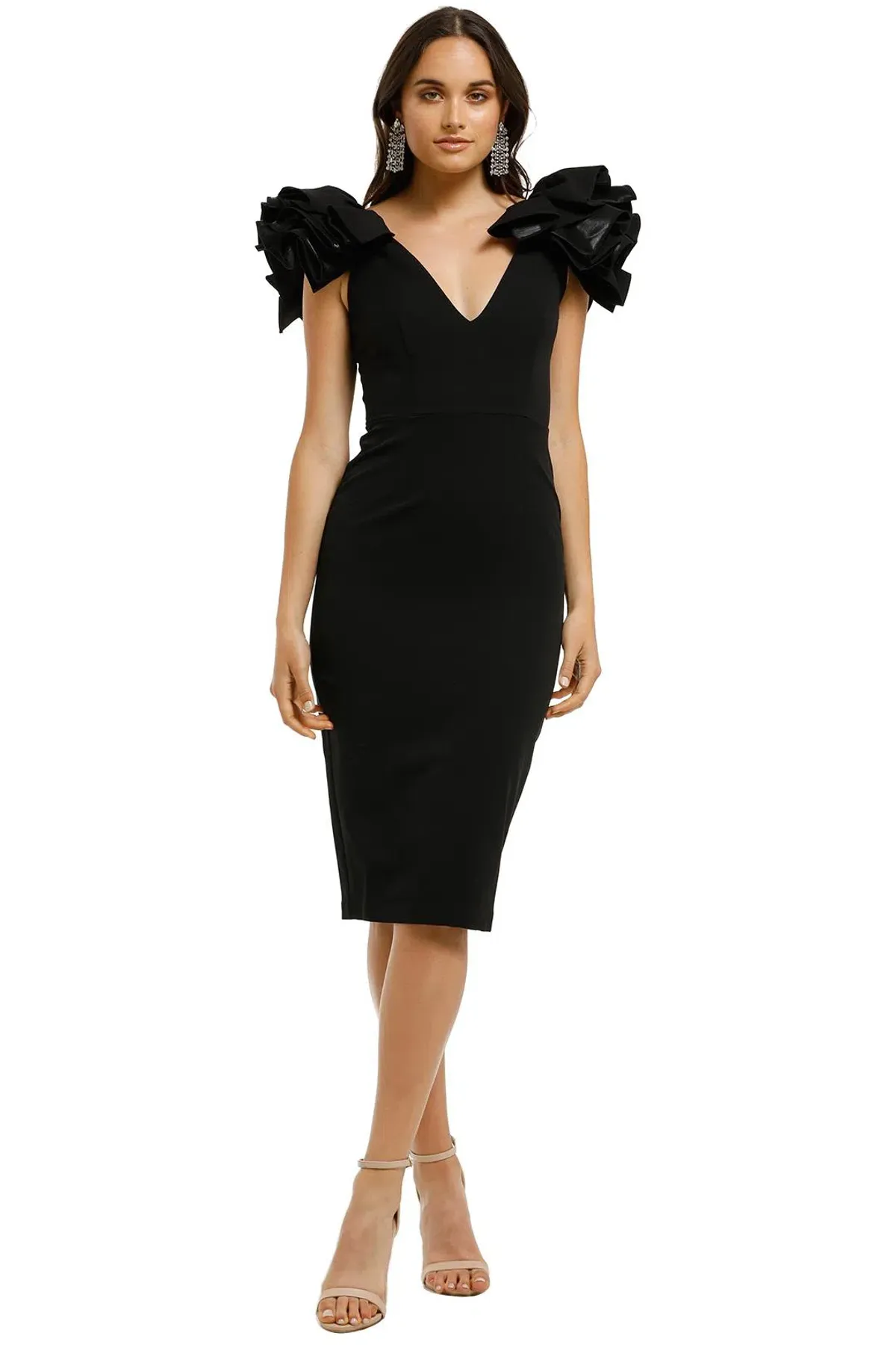 Bianca and Bridgett Lilly Midi Dress in Black in Size 8 - Image 1