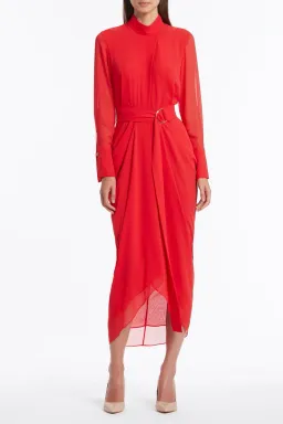 Carla Zampatti Style Icon Waterfall Dress Red Size 14 for rent on The Volte - image 2