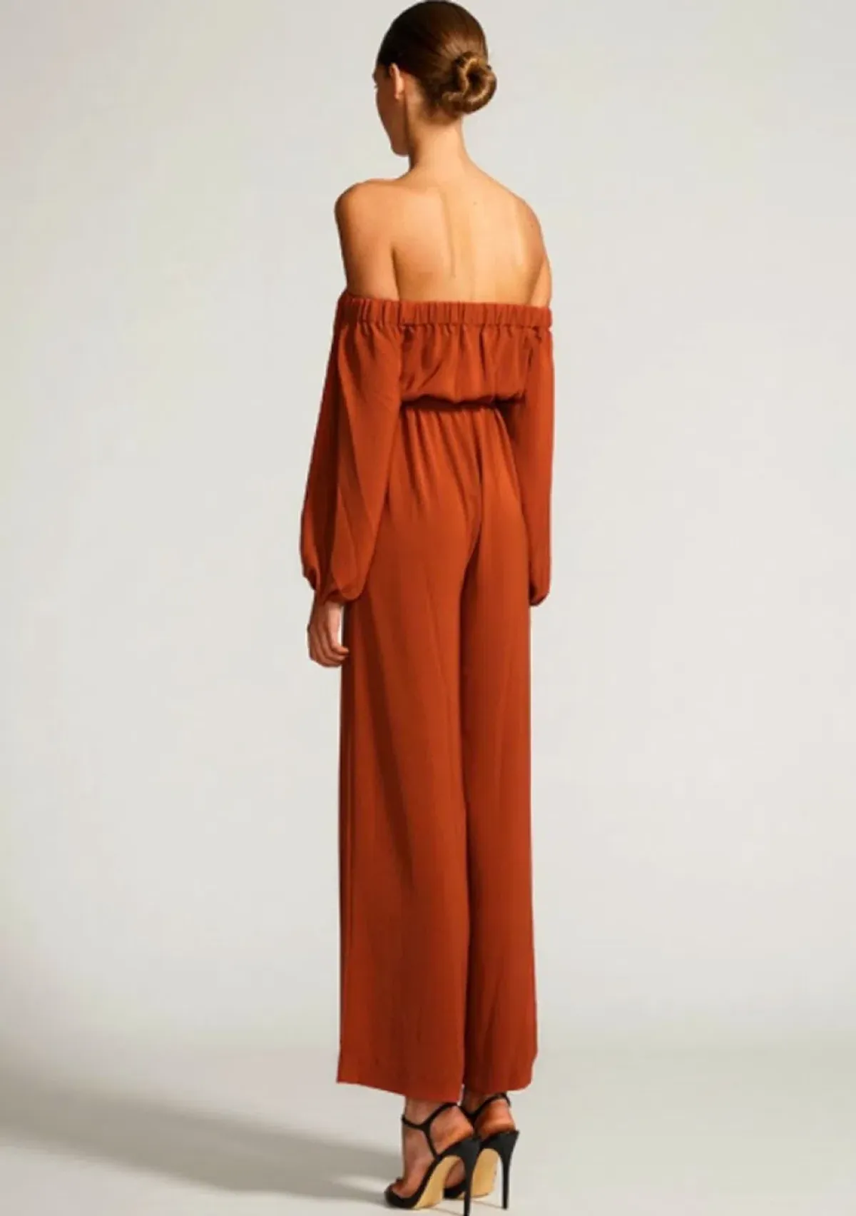 Shona Joy Off The Shoulder Jumpsuit Rust  Size 8 - Image 3