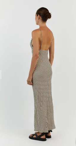 Dissh Mae Viscose Midi Dress And Geo Shirt Black Beige Size AU 10 for rent on The Volte - image 2