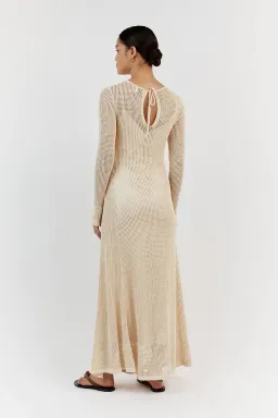 DISSH Ophelia Long Sleeve Crochet Maxi Dress Natural Size 10 / M for rent on The Volte - image 3