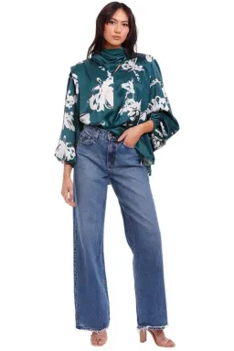 Aje Efflorescent Blouse in Green Size 10 for rent on The Volte - image 1