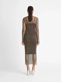 Sheike Crystal Mesh Midi Dress Size 8 / S for rent on The Volte - image 2