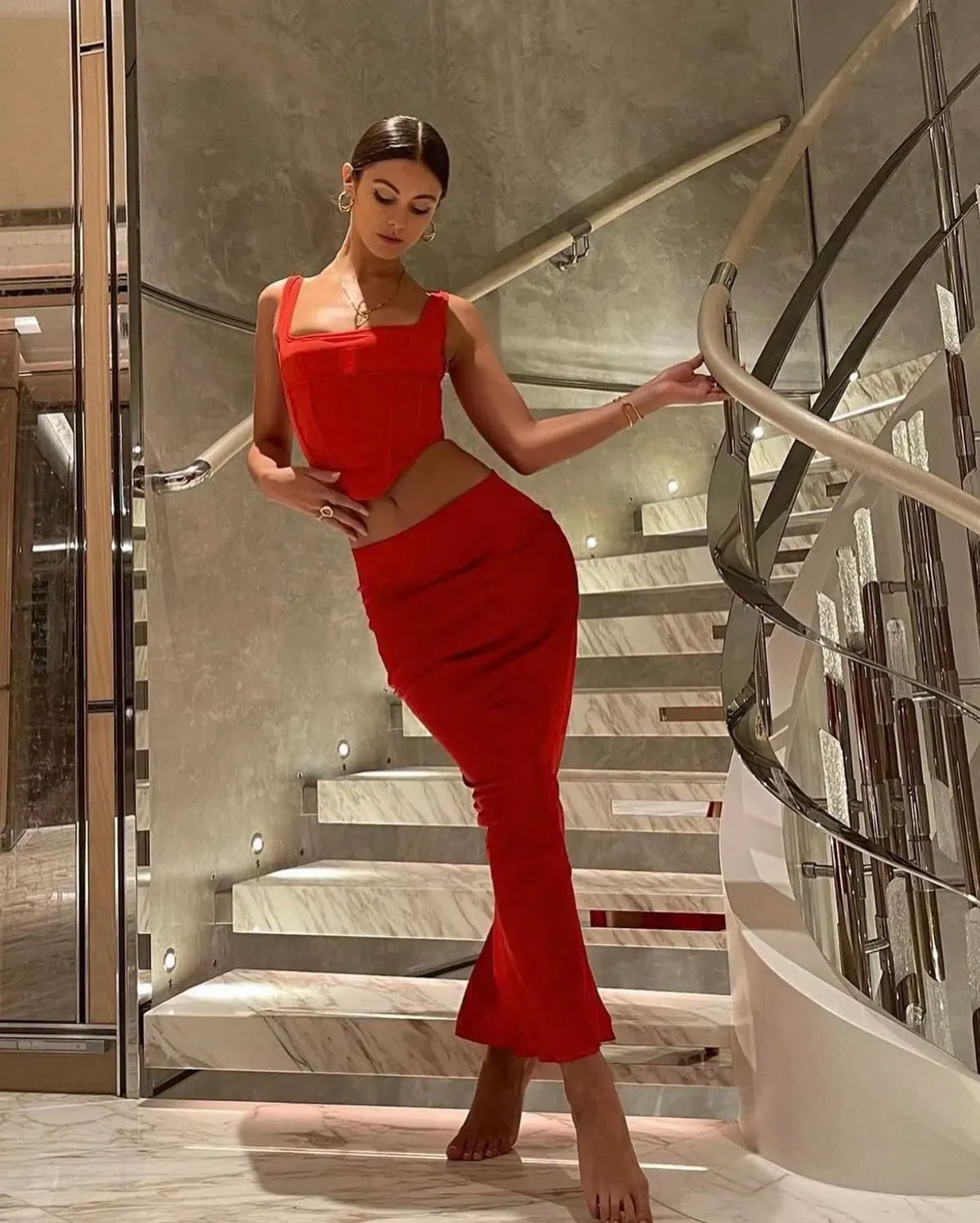 House Of CB Edetta Corset and Colette Skirt Set Red Size S / Au 8 - Image 2