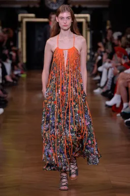 Stella McCartney Klara Floral Pleated Silk Maxi Dress Multi Size 8 for rent on The Volte - image 1