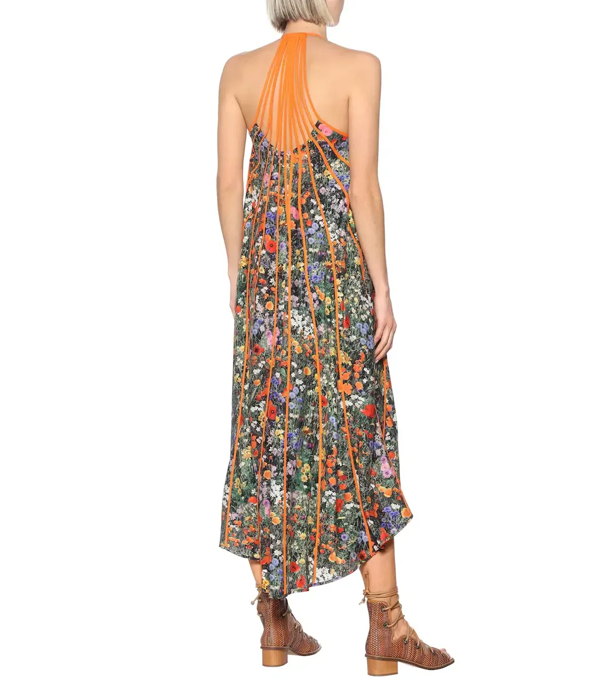Stella McCartney Klara Floral Pleated Silk Maxi Dress Multi Size 8 - Image 3