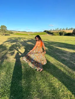 Stella McCartney Klara Floral Pleated Silk Maxi Dress Multi Size 8 for rent on The Volte - image 5