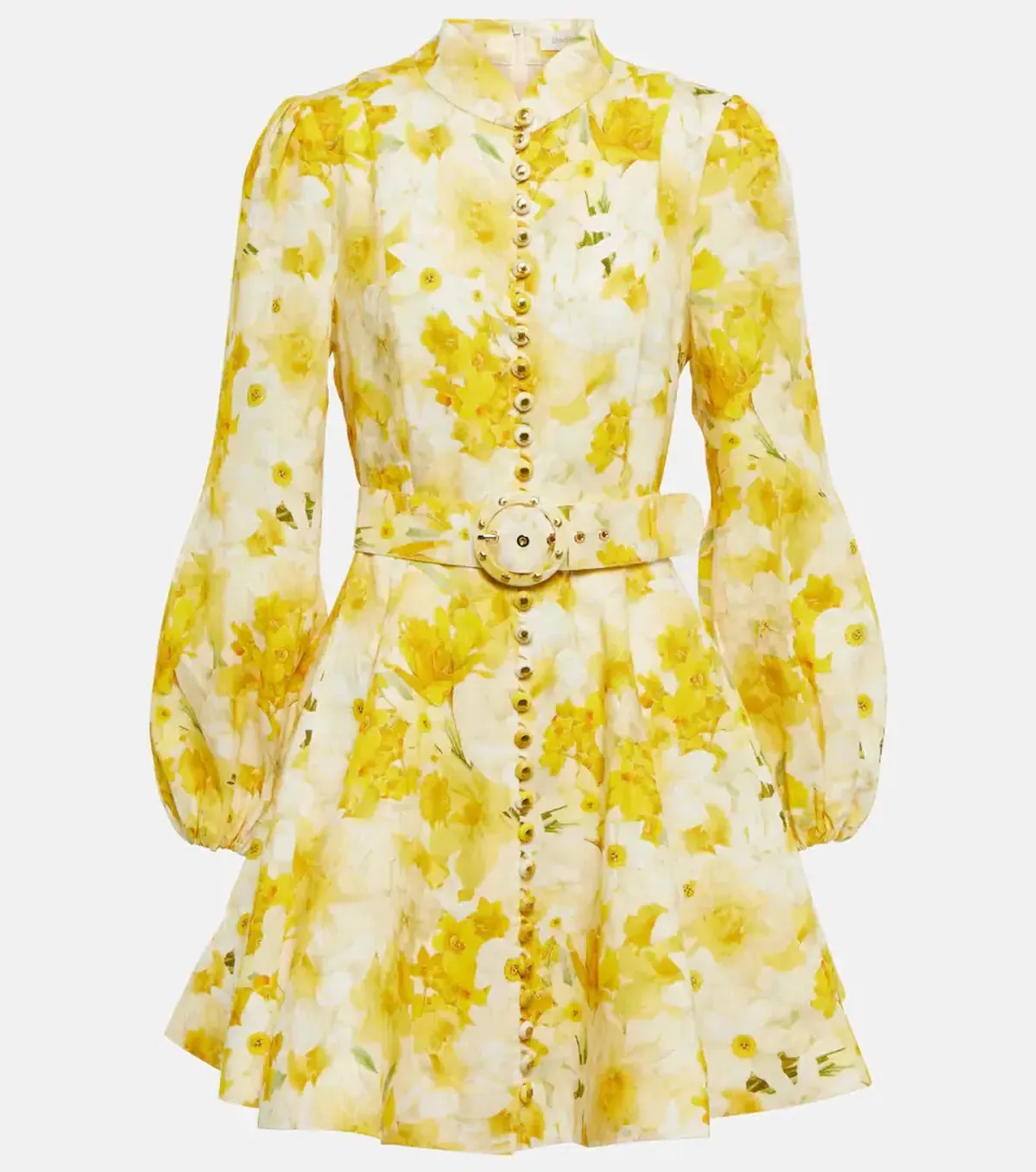 Zimmermann Wonderland Belted Mini Dress Daffodil Floral Print Size 1 / Au 10 - Image 2