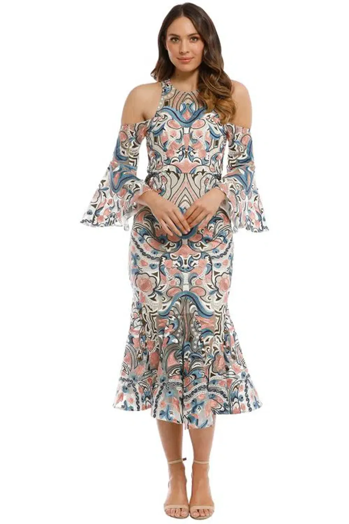 Thurley Carnival Midi Dress Print Size 10 - Image 1