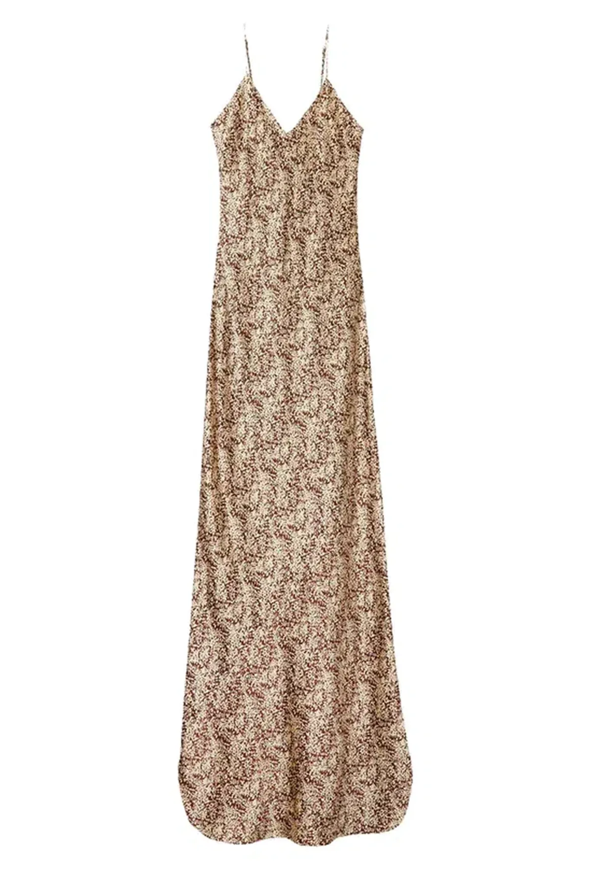 Nili Lotan Cami Gown Fall Leaf Print Brown Size AU 6 - Image 4