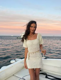 Isabelle Quinn Sofia Mini Dress Ivory White Size AU 4 for rent on The Volte - image 3