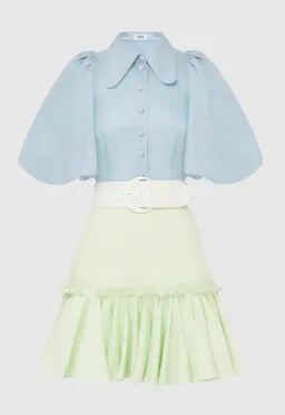 Leo Lin Cambridge Mini Dress Air Multi-colored Size AU 10 for rent on The Volte - image 3