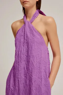Venroy Crushed Halter Dress Purple Size AU 10 for rent on The Volte - image 2