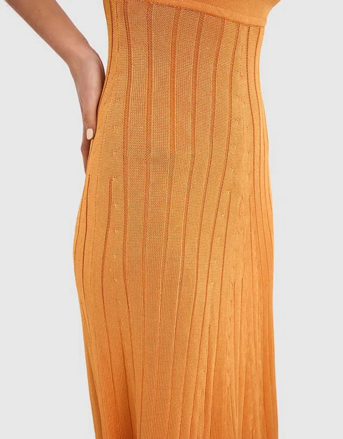 By Johnny Adelita Knit Midi Dress Orange Size 8 - Image 3